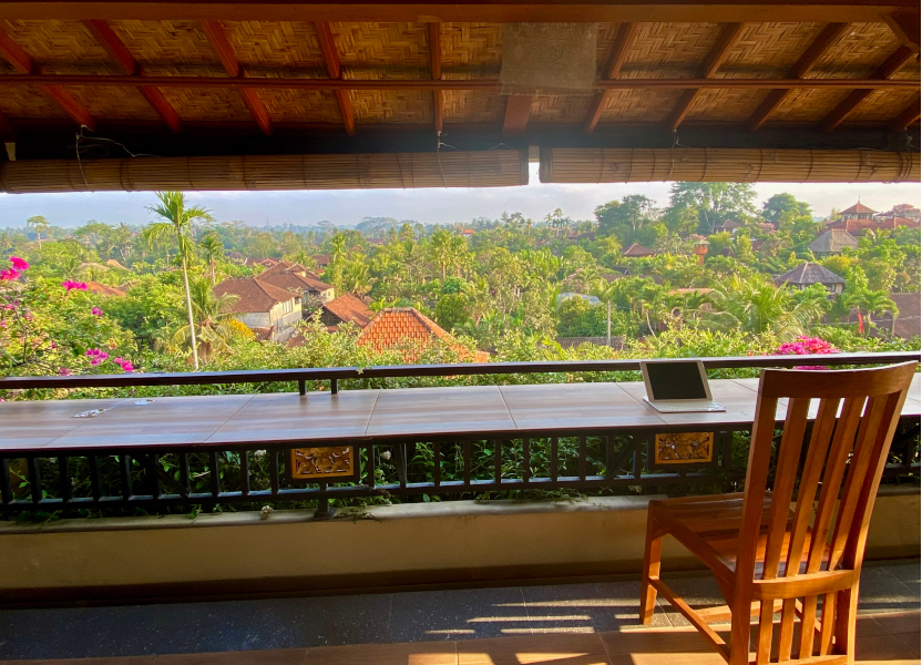 Bali - Ausblick auf die Dächer Ubuds